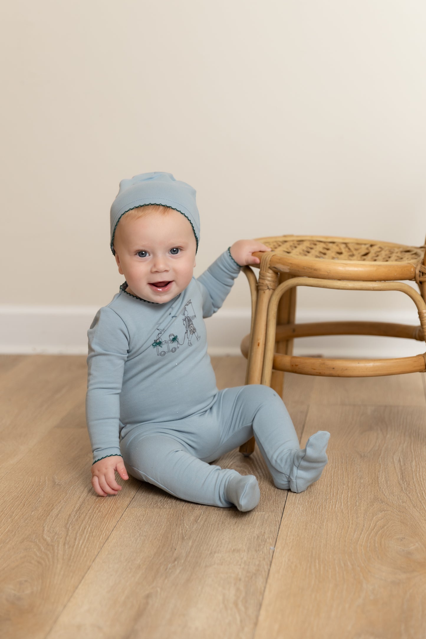Promenade Footie/Beanie - Blue Fog