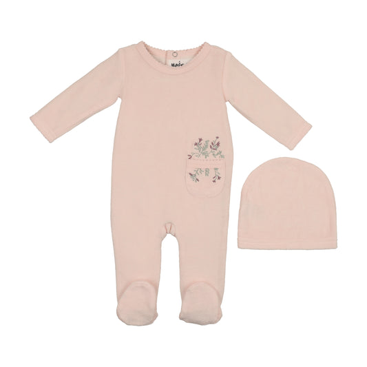 Velour Pocket Girls Footie