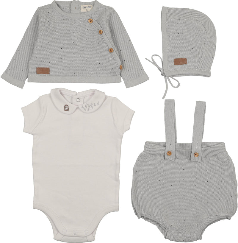 Boys Leather Tab Knit Outfit