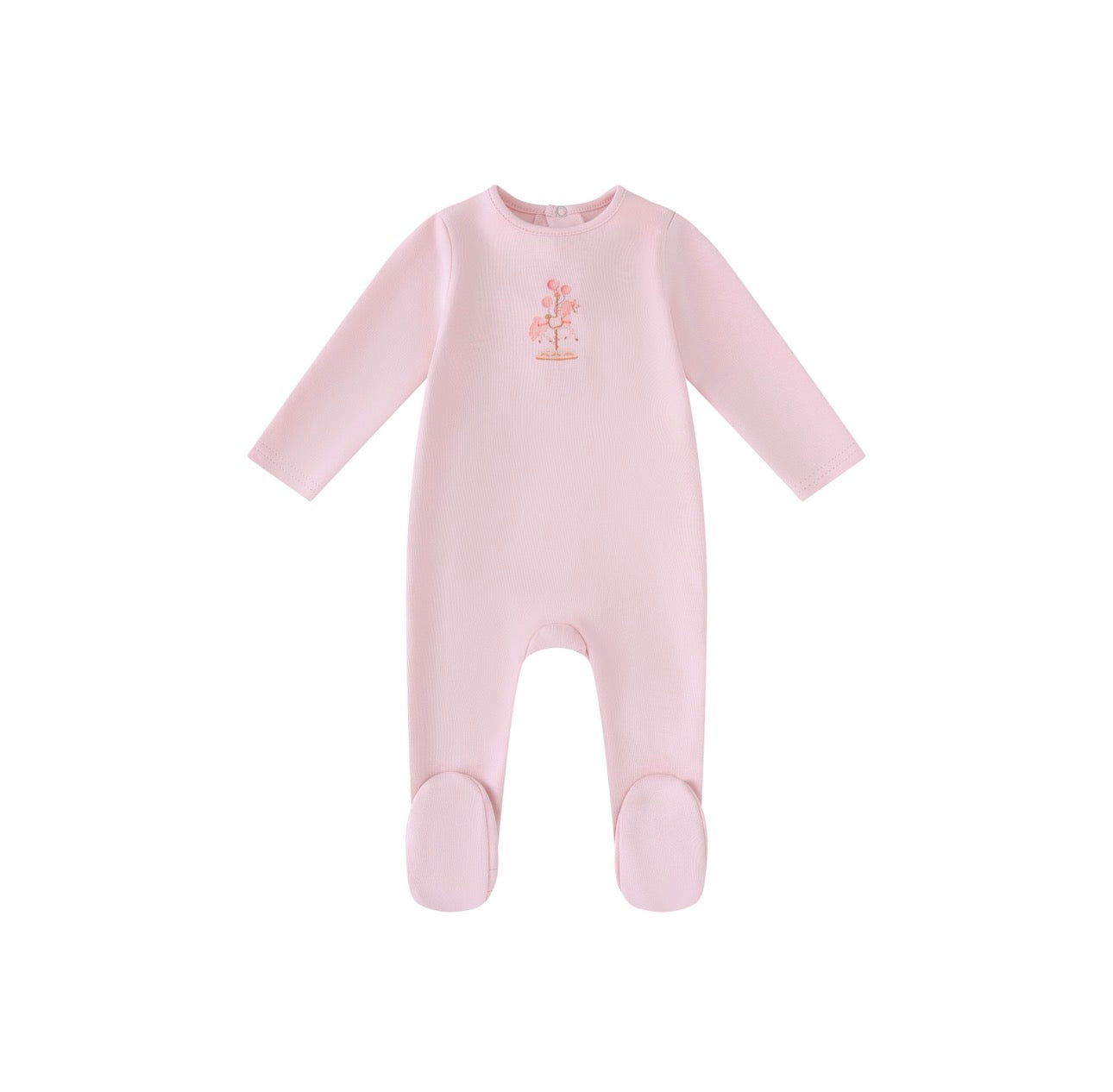 Pink Water Print Carousel Footie