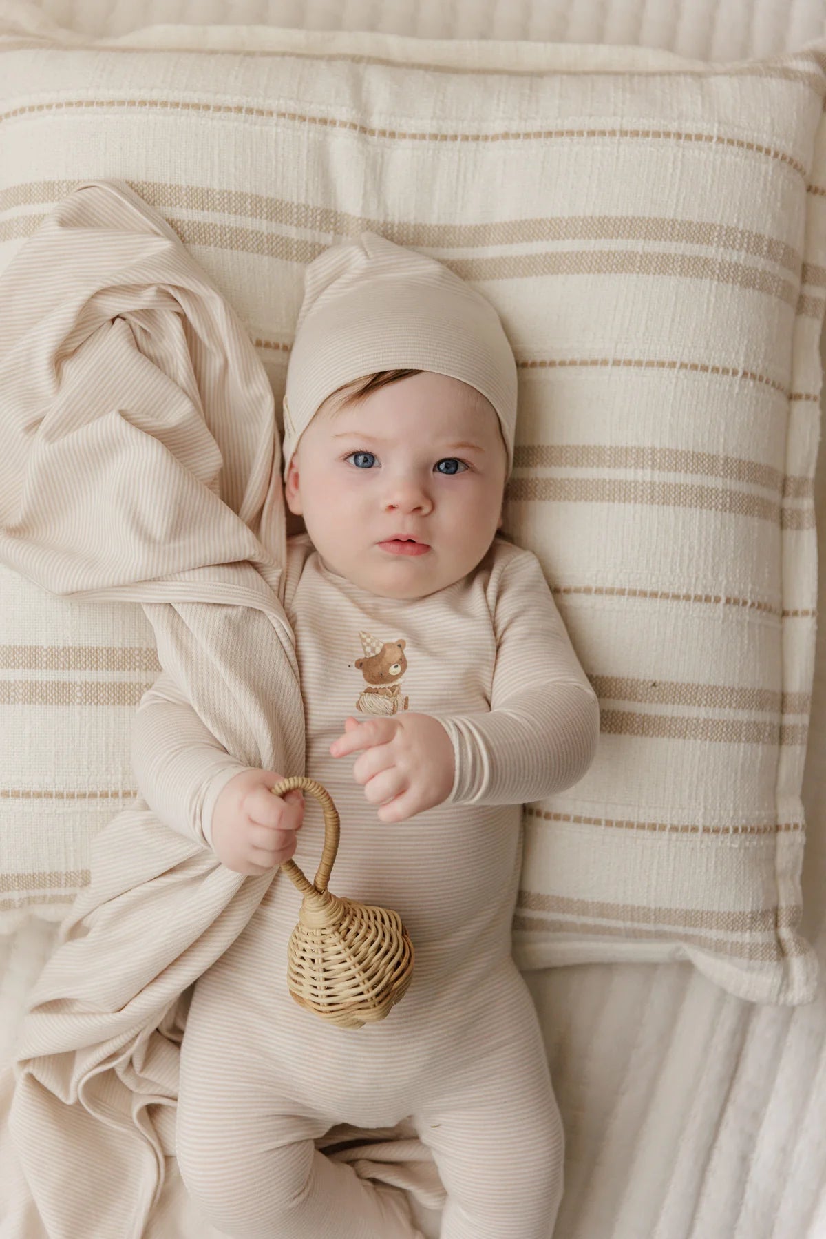 Stripe Teddy Footie