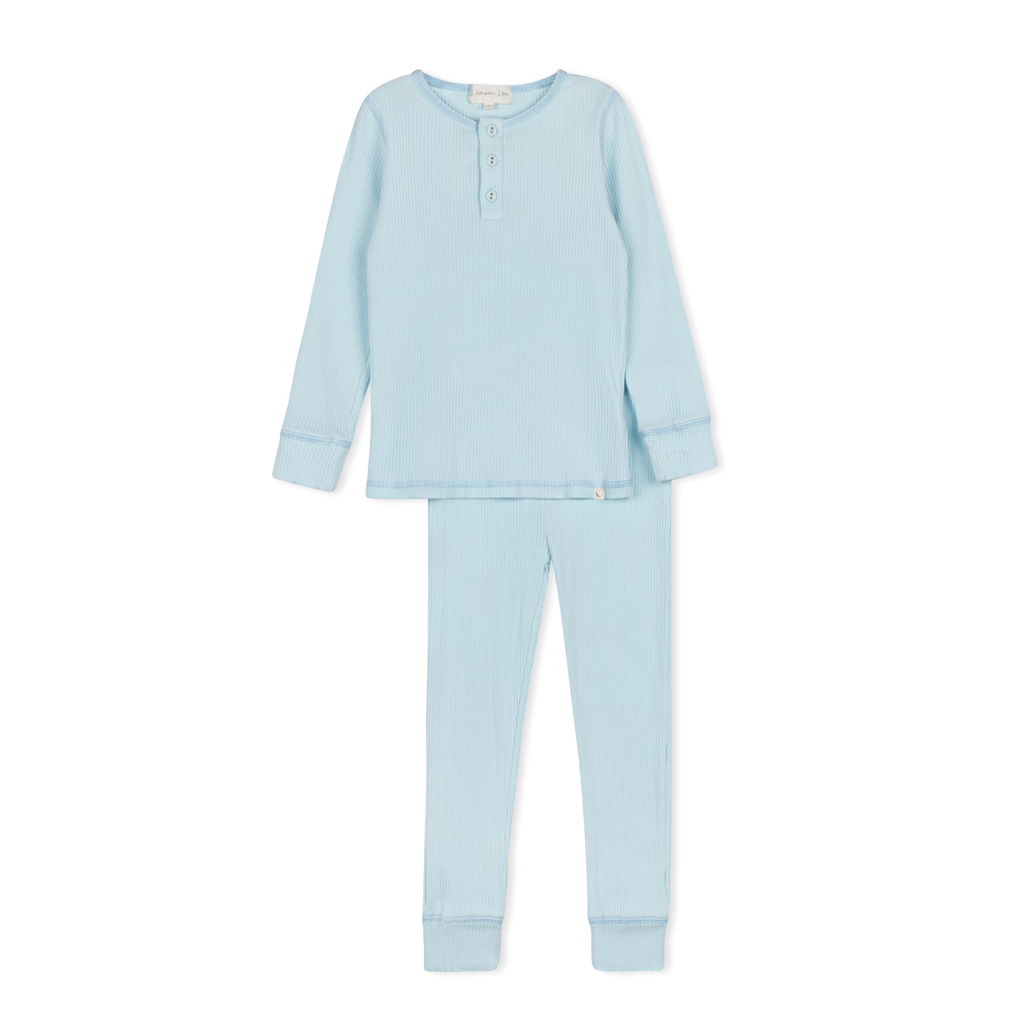 Blue Ribbed Henley PJ