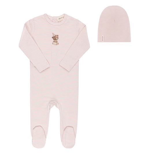 Stripe Teddy Footie