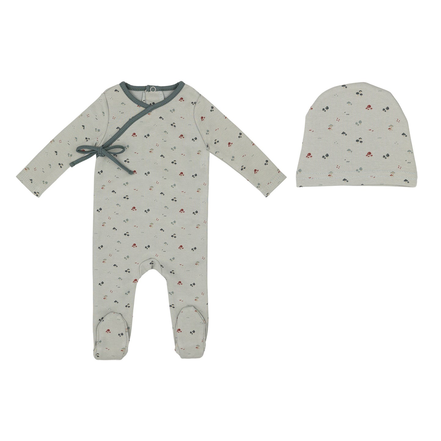 Printed Mushroom Footie and Hat