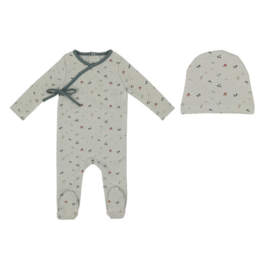 Printed Mushroom Footie and Hat