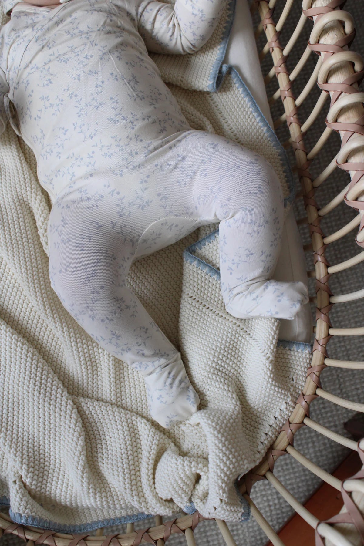 Soft Blue Bamboo Wrap Footie
