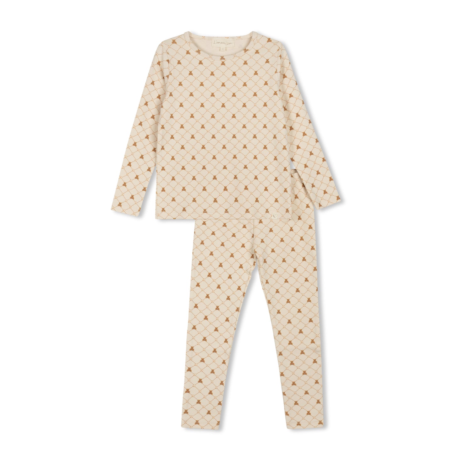 Bear Grid Print PJ - Boys