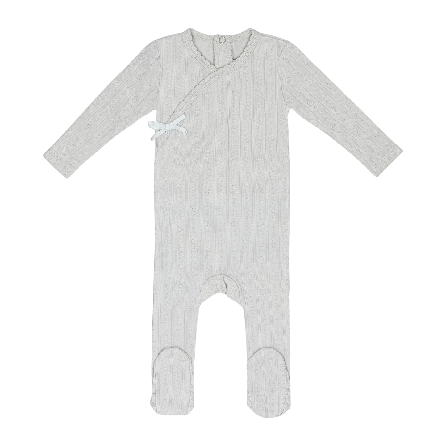 Sea Blue Circle Wrapover Pointelle Footie & Bonnet