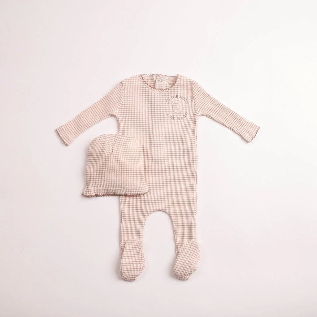 To The Moon Footie & Bonnet - Ballerina Pink