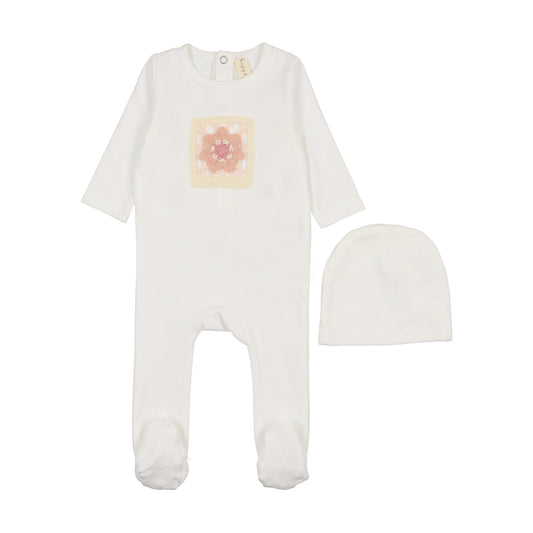 Flower Crochet Footie & Hat