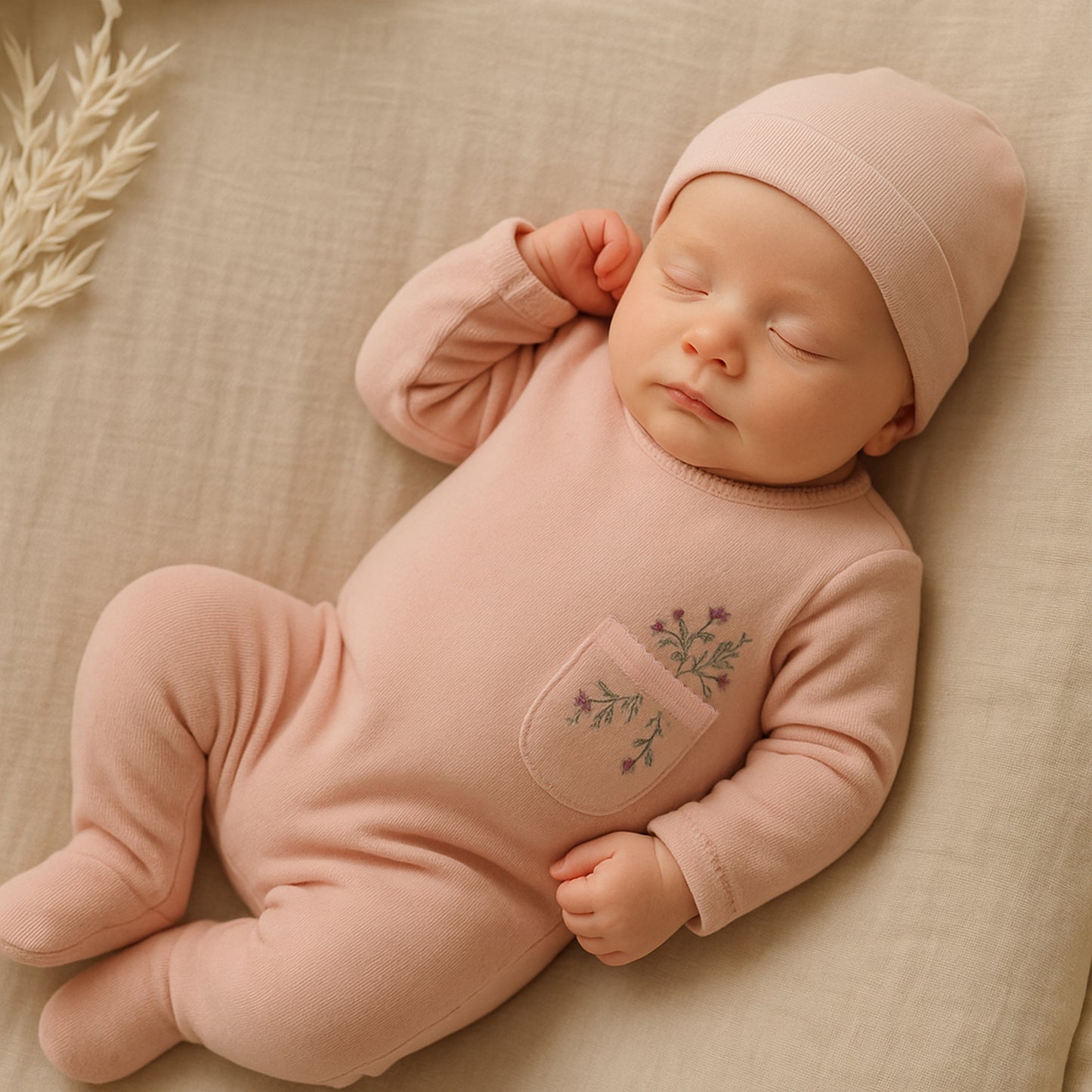 Velour Pocket Girls Footie