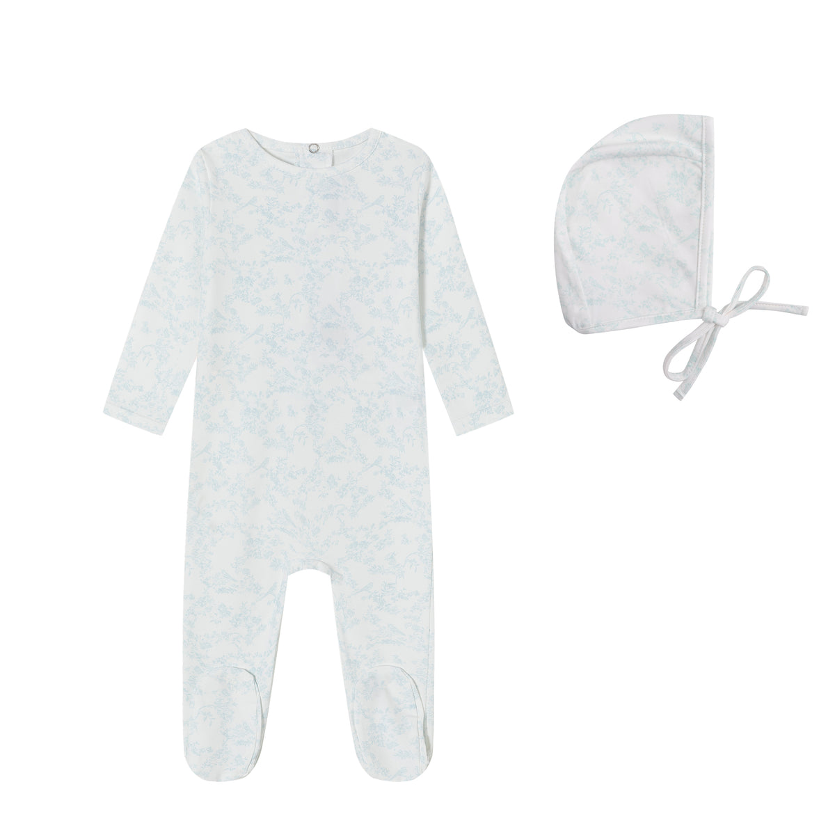 Blue Bird Toile Butterfly Footie