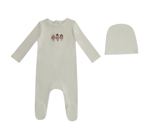 Mini Dancing Dolls Footie - White