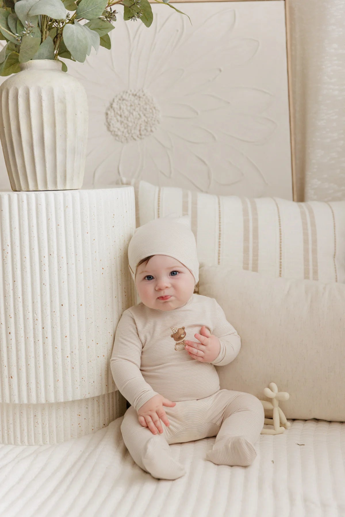 Stripe Teddy Footie