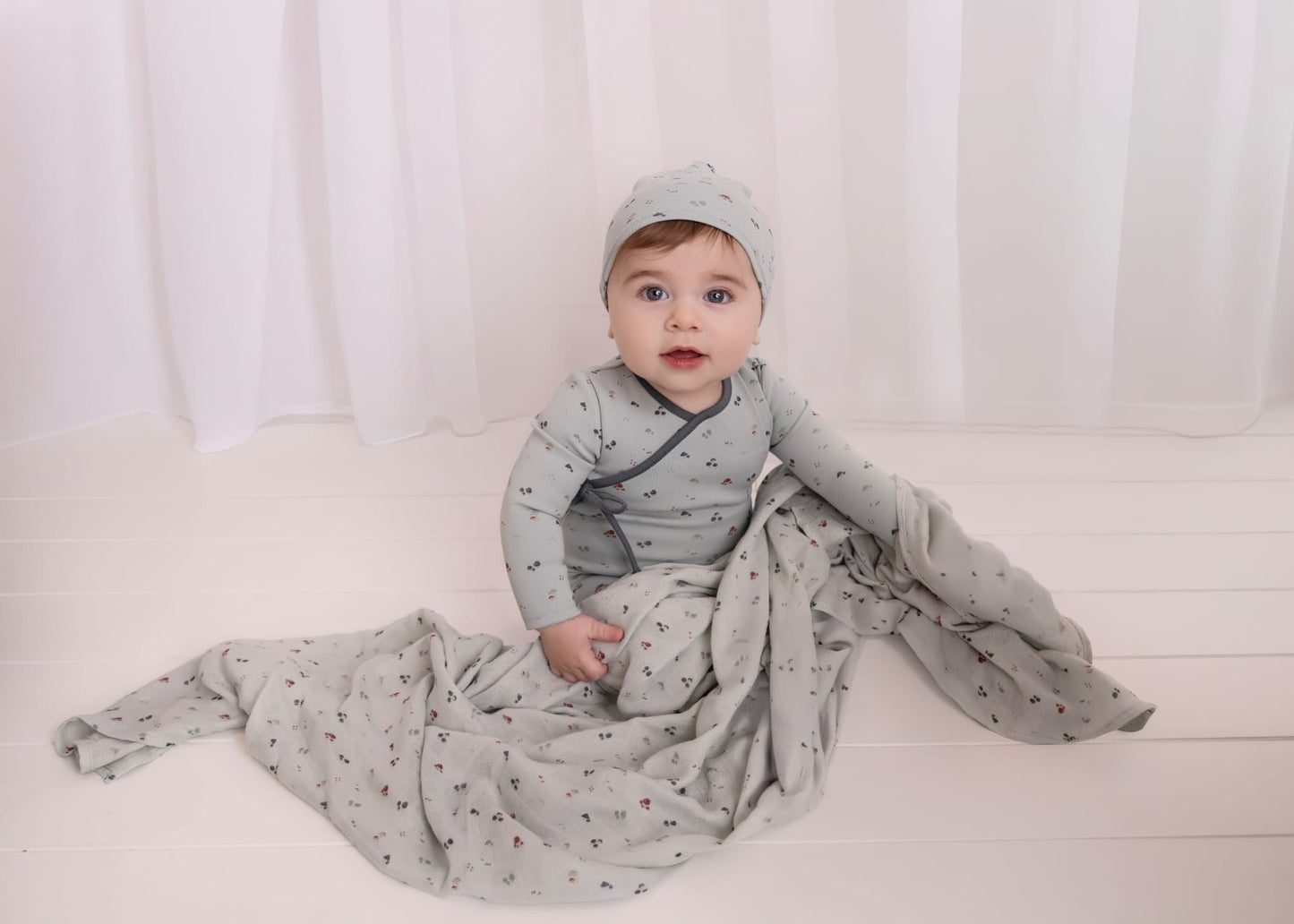 Printed Mushroom Muslin Swaddle