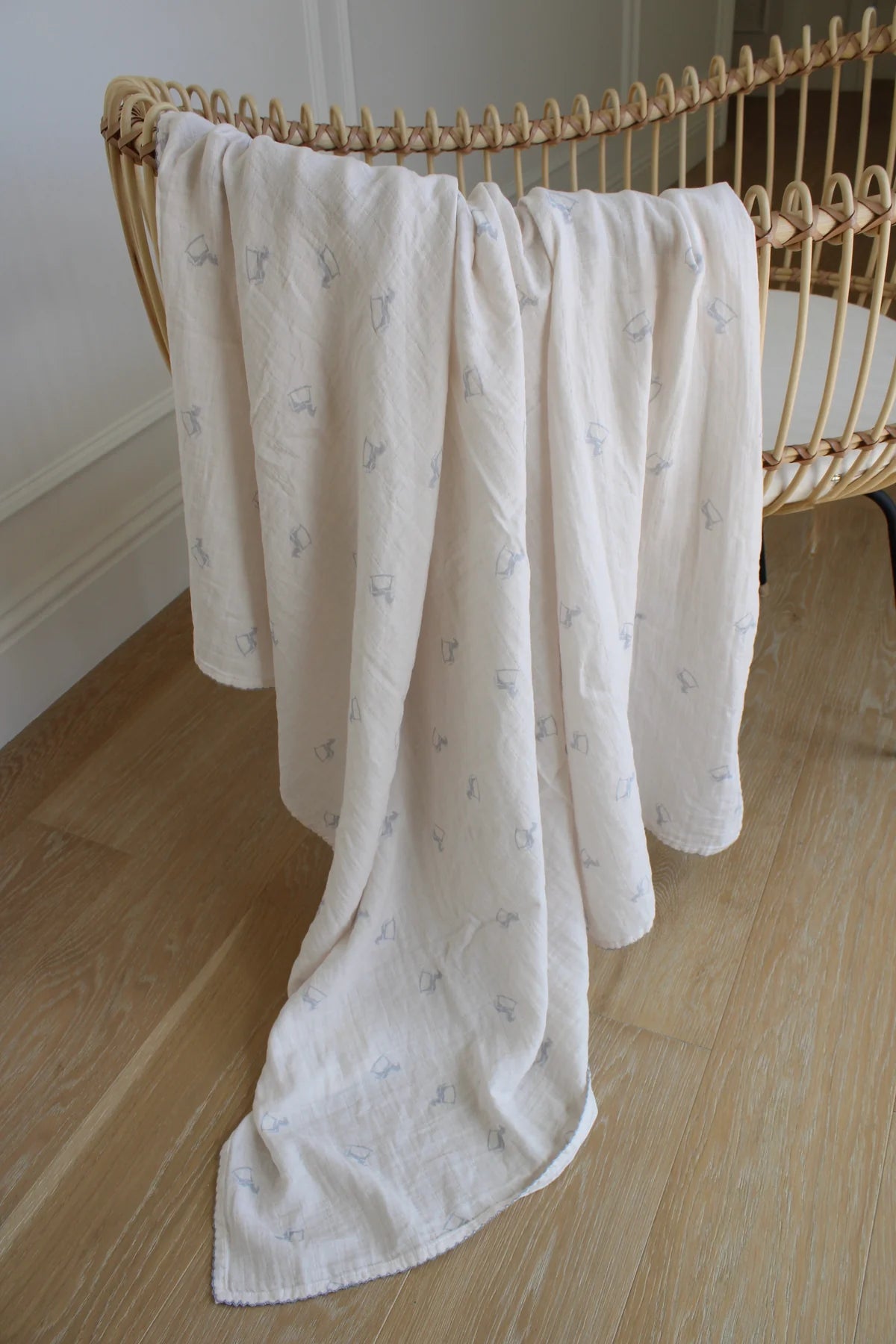 Little Blue Rocker Muslin Swaddle