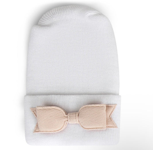 Hospital Hat - Linen Petal Bow