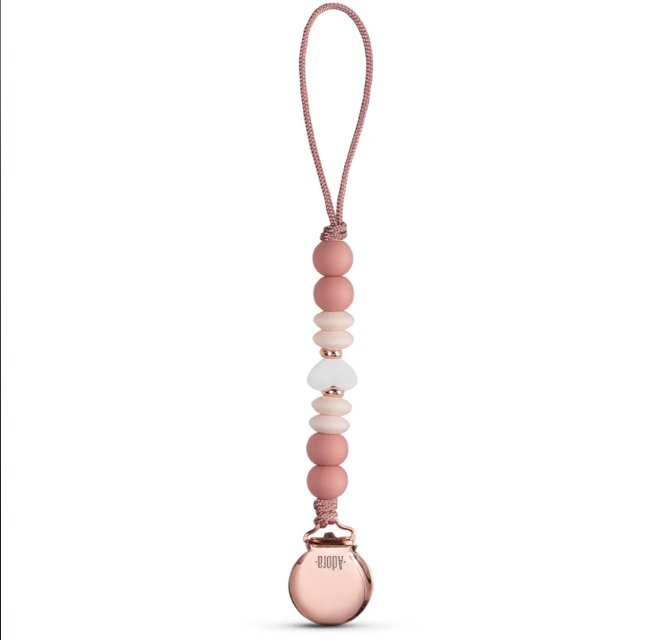 Pacifier Clip - Rosewood Heart