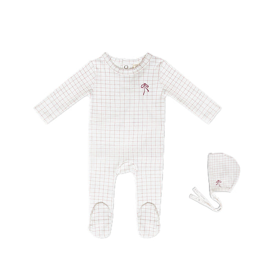 Berry Checkered Footie
