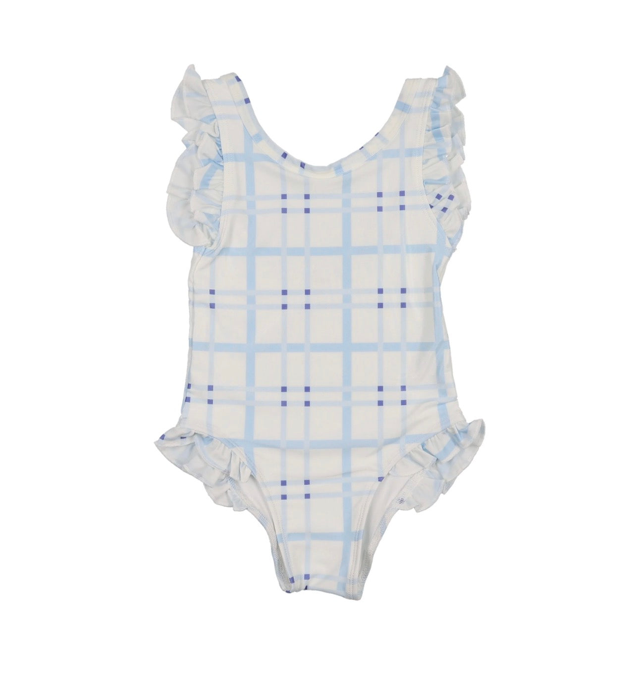 Blue Grid Bathing Suit