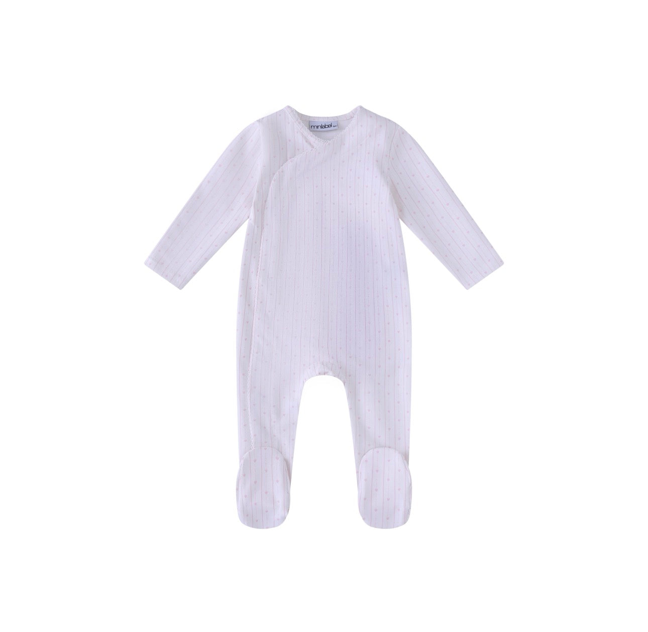 Linear Hearts Footie & Bonnet