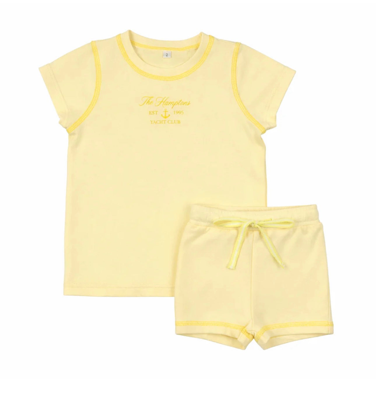 Yacht Club Shorts Set - Yellow
