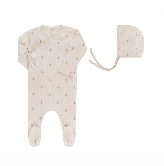 Floral Grid Footie