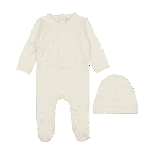 Lilette Classic Brushed Cotton Wrapover Footie Set