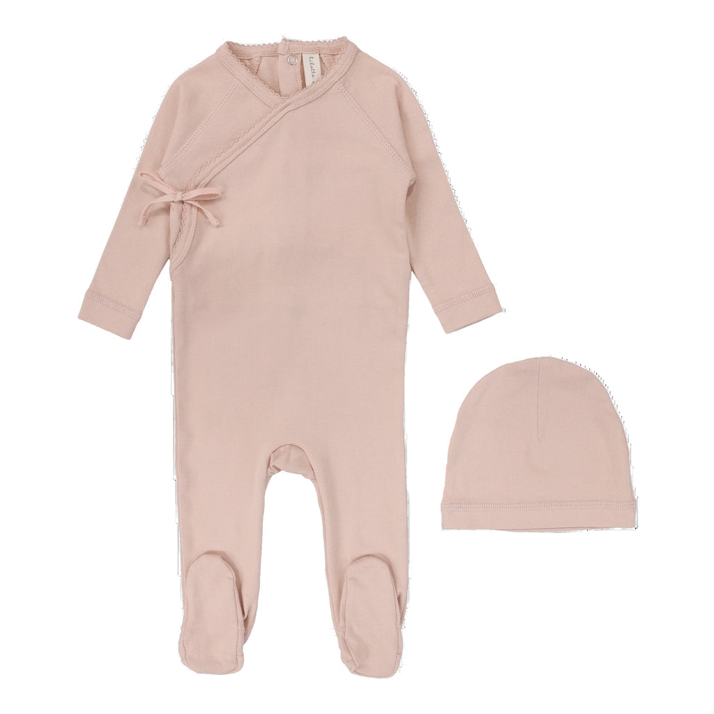 Lilette Classic Brushed Cotton Wrapover Footie Set