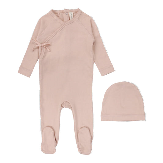 Lilette Classic Brushed Cotton Wrapover Footie Set