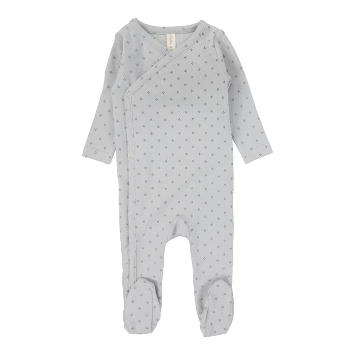 Lilette Diamond Dot Footie - Pale Blue