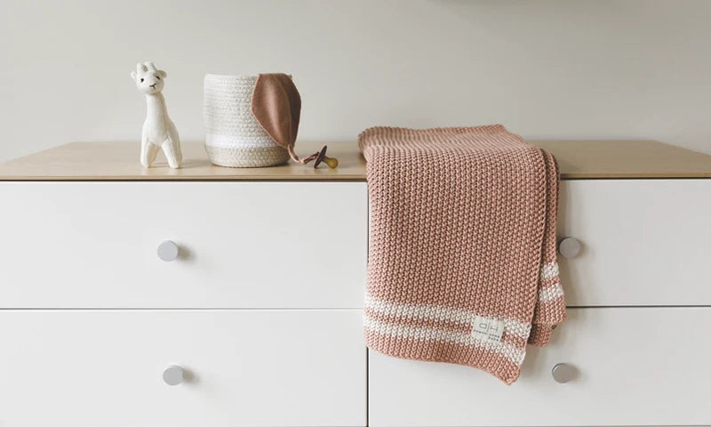 DH Marici Pink Shell Striped Baby Blanket