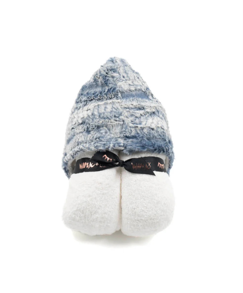 Wave Boa Navy Hooded Towel