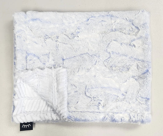 Frosted Waves Violet Minky Blanket Ziggy Back