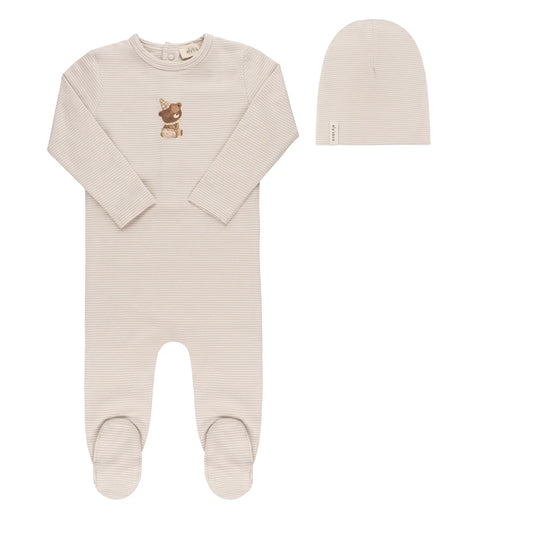 Stripe Teddy Footie