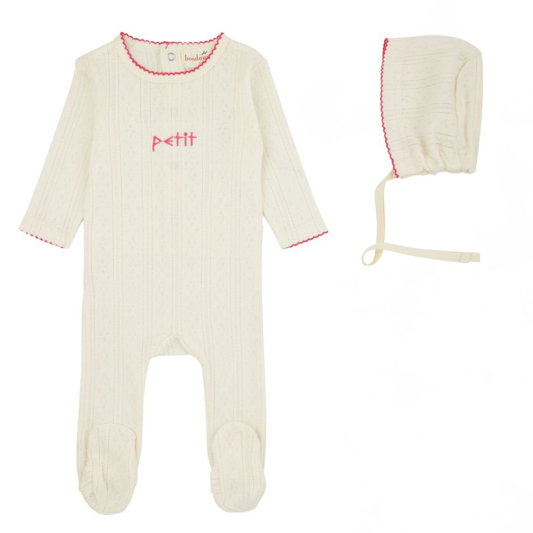 Petit White/Red Footie