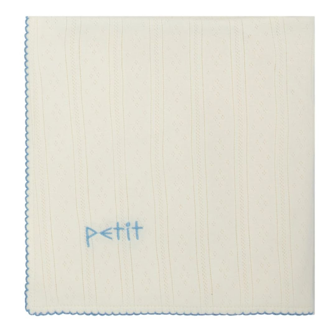 Petit White/Blue Blanket