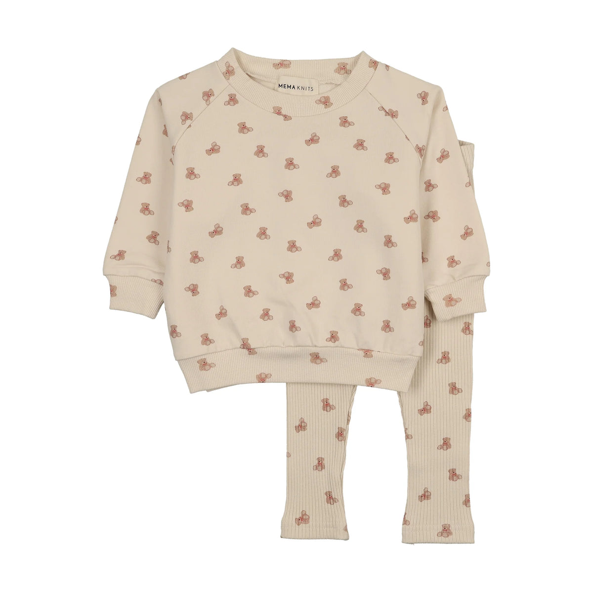 BEAR PRINT SWEATSHIRT SET