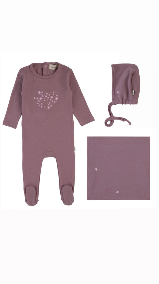 Floral Heart Footie
