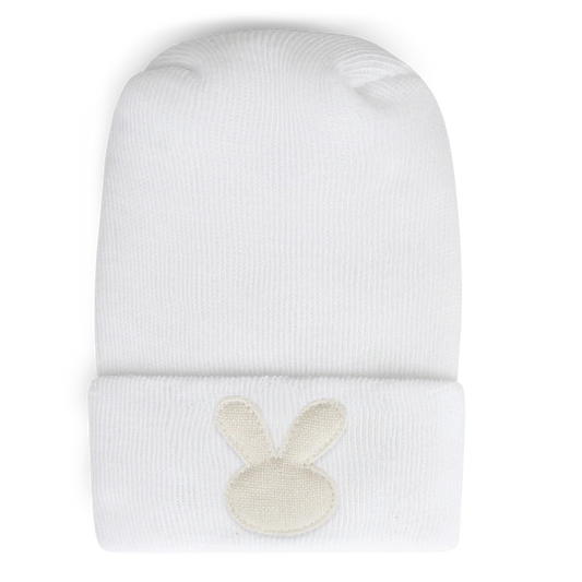 Hospital Hat - Linen Ivory Bunny