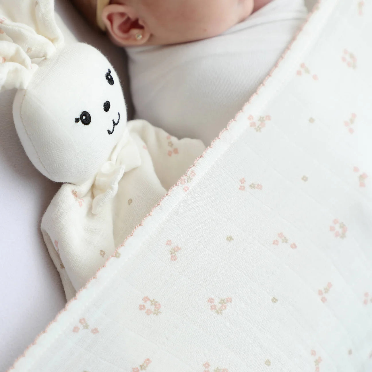 Mini Floral Blush Swaddle + Cloth