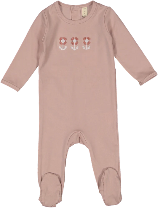 Embroidered Tulip Footie & Hat