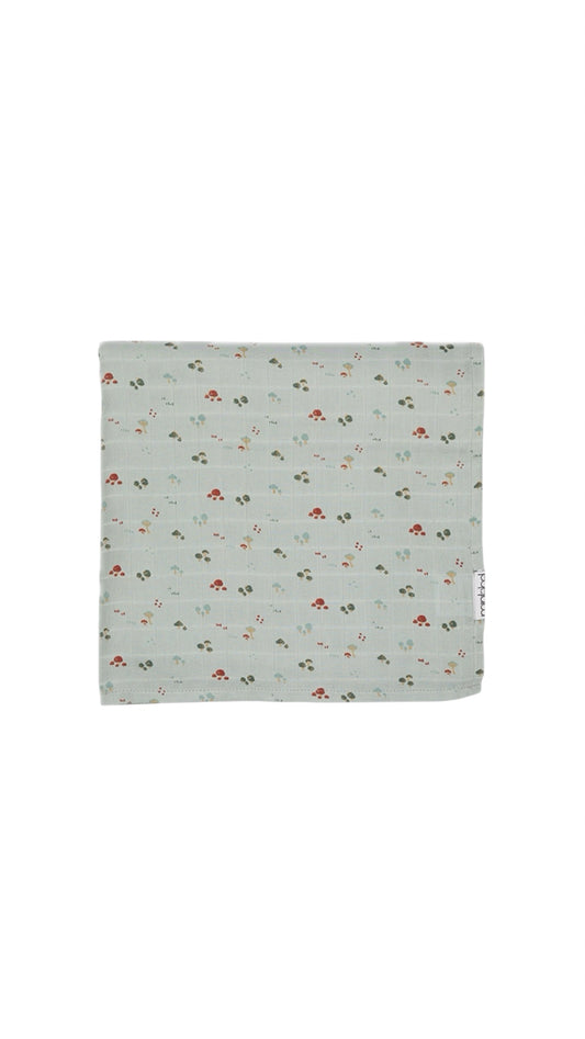 Printed Mushroom Muslin Swaddle