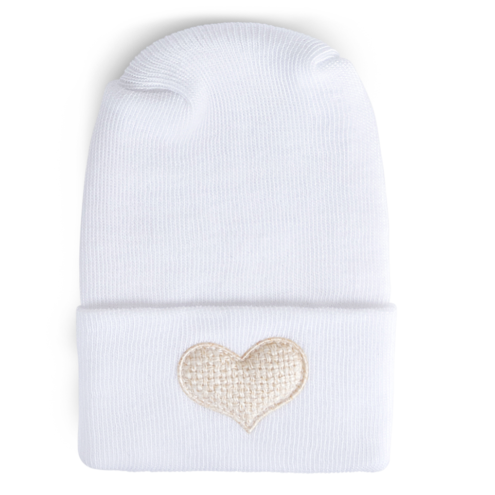 Hospital Hat - Weave Mini Ivory Heart