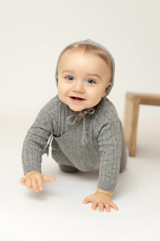 Soft Cable Knit Outfit - Charcoal