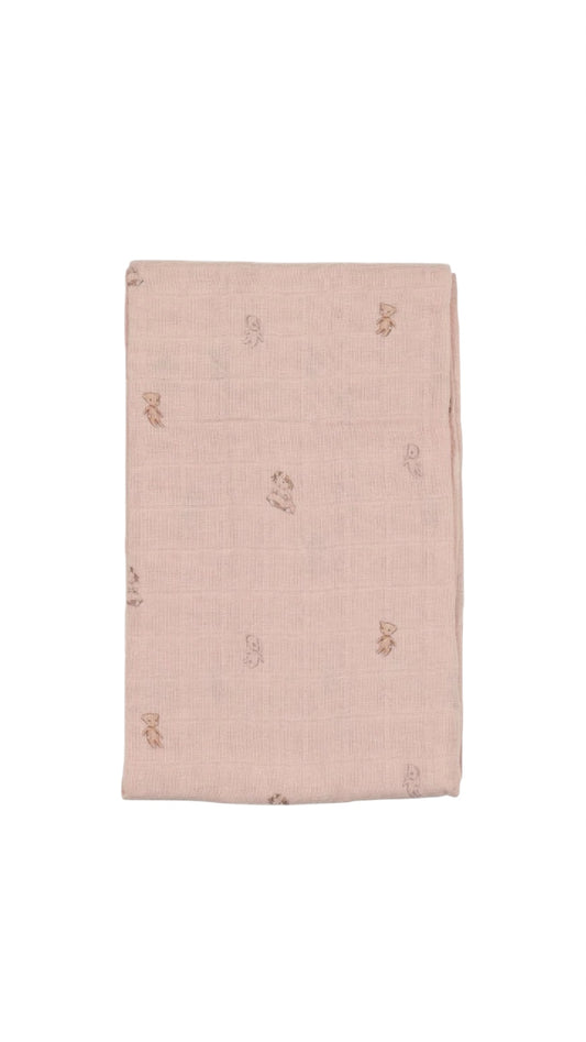 Tea Time Muslin Swaddle -Pale Pink