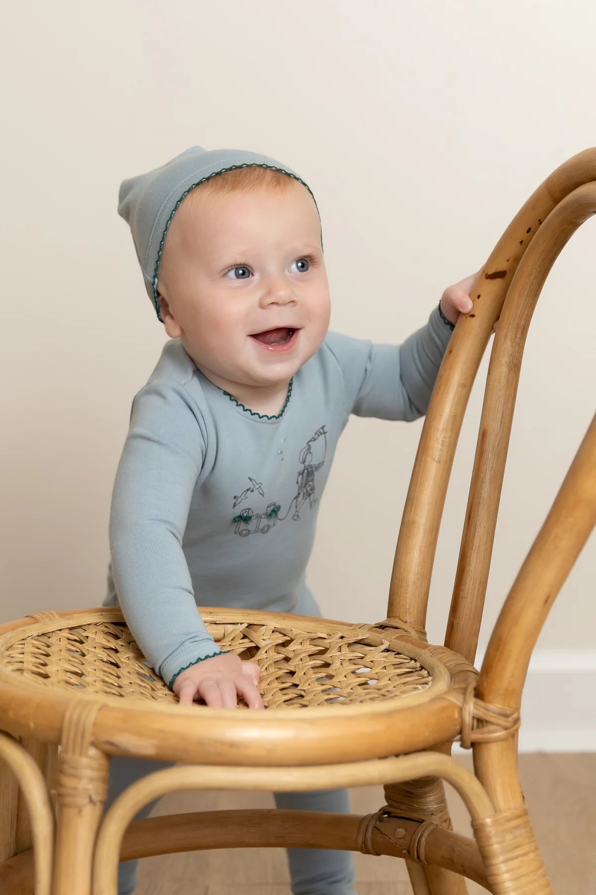 Promenade Footie/Beanie - Blue Fog