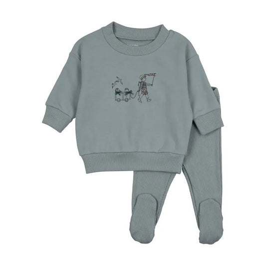 Promenade Two Piece - Blue Fog OPEN FEET