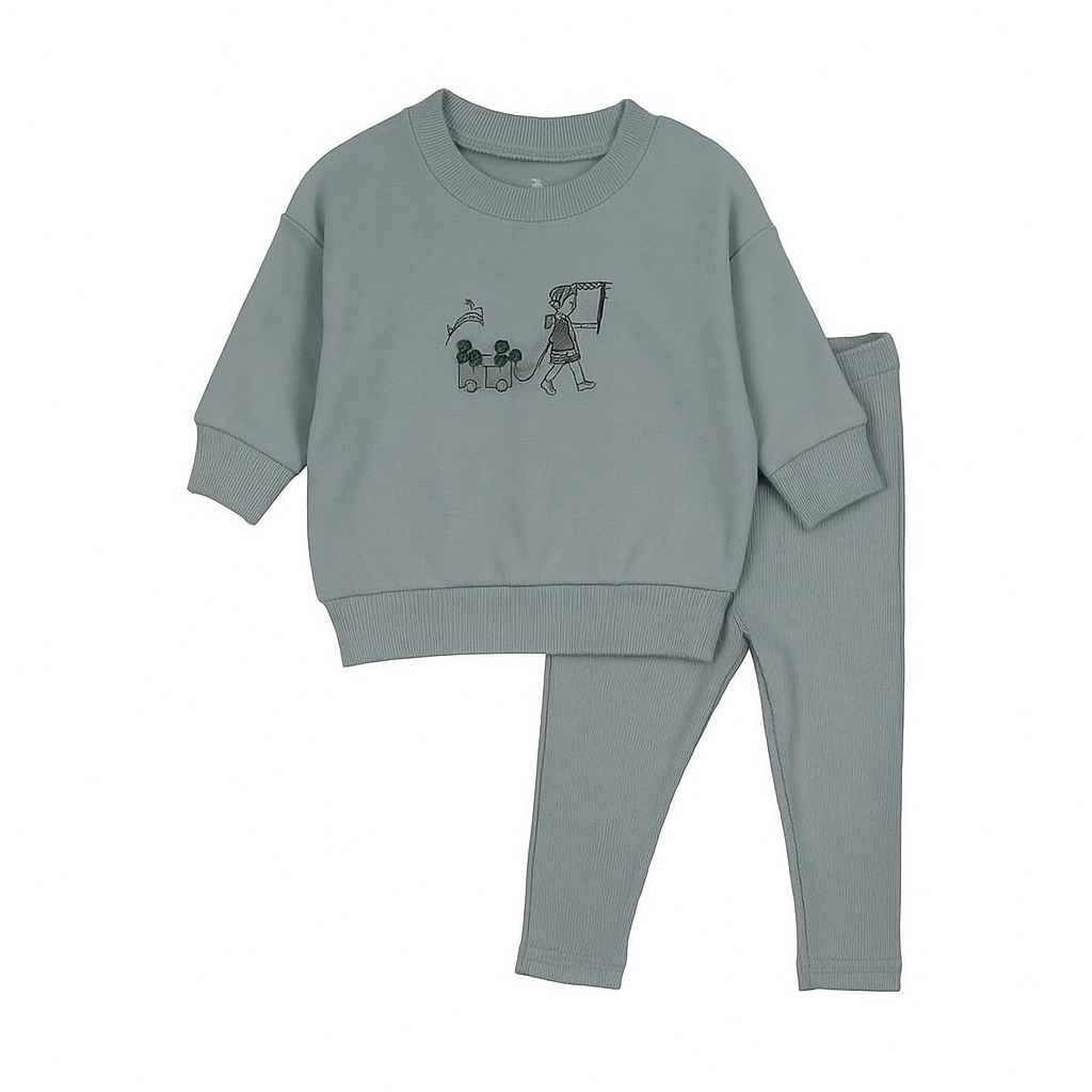 Promenade Two Piece - Blue Fog OPEN FEET