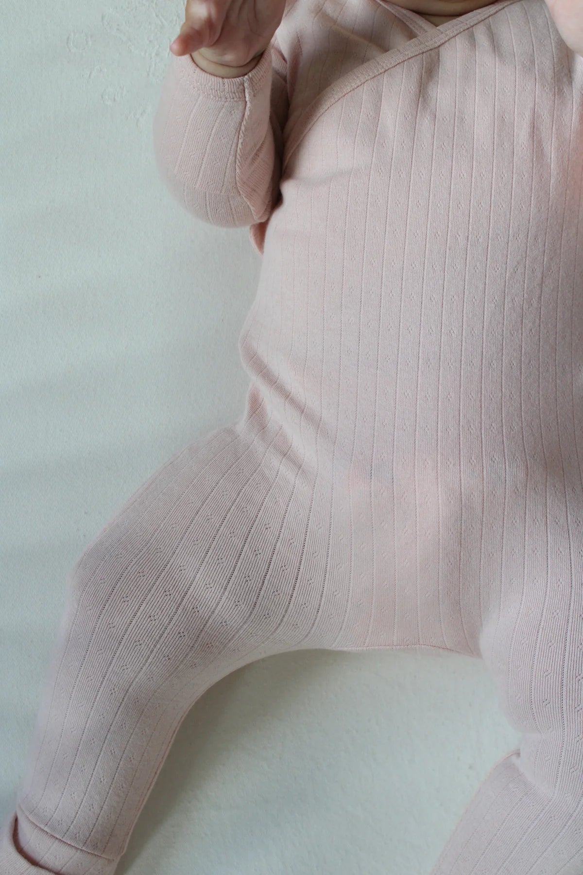 Pink Pointelle Wrap Footie